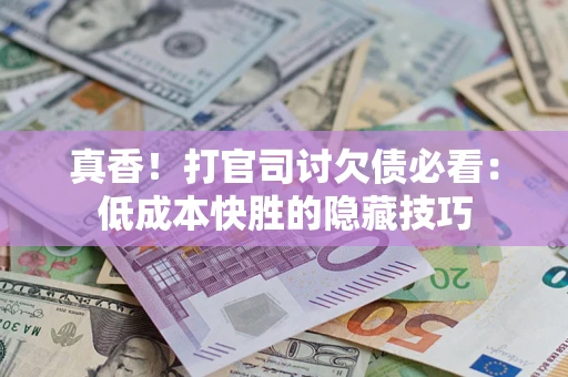 武汉真香！打官司讨欠债必看：低成本快胜的隐藏技巧
